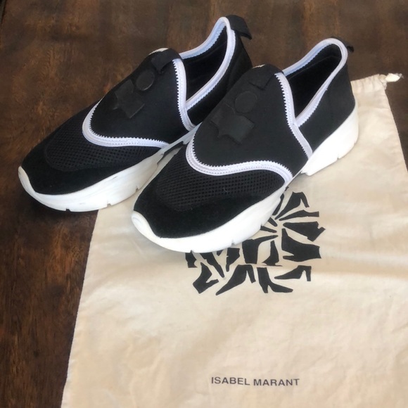ISABEL MARANT Slip On Sneaker w/Logo, Suede & Neoprene 36/6 - Picture 1 of 10